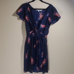 Floral flutter sleeve dress